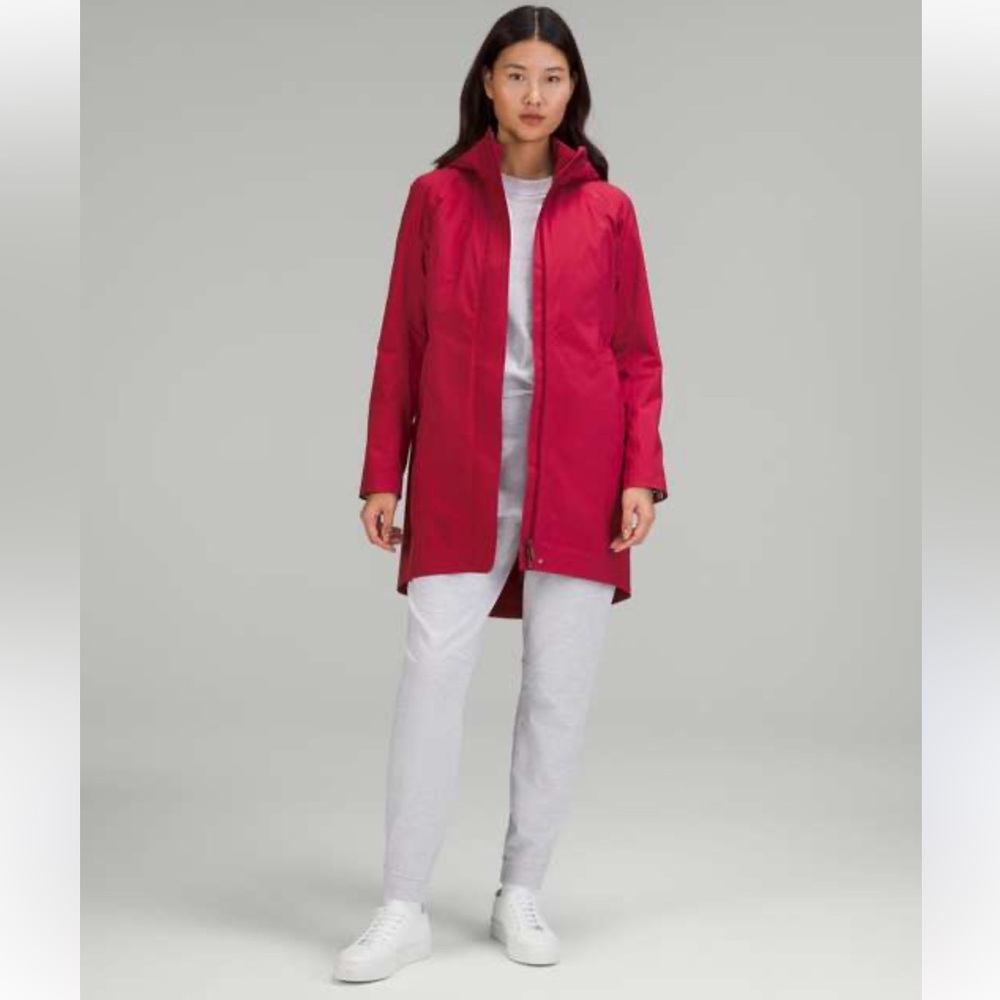 lululemon athletica Long pomegranate Rebel Rain Jacket